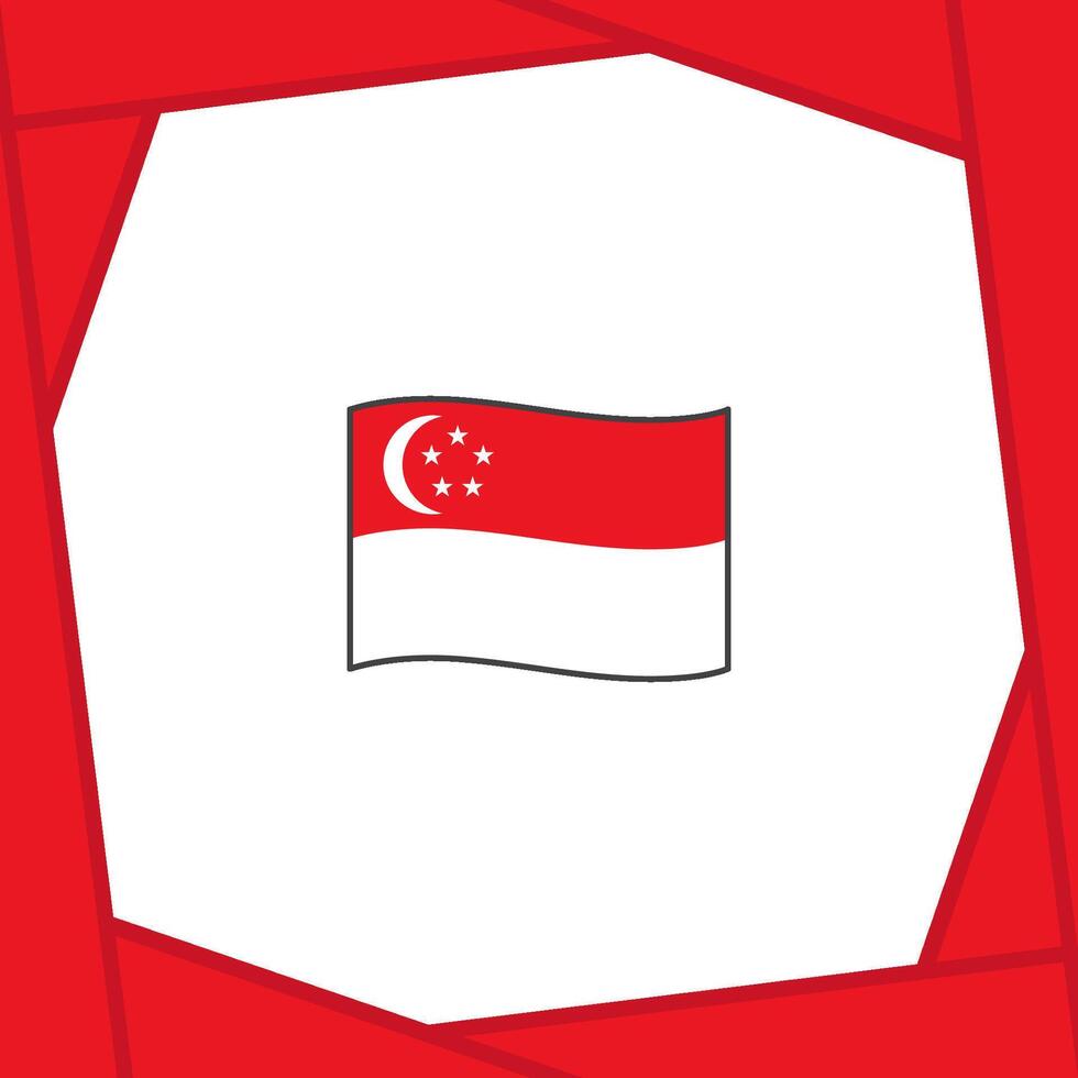 Singapore Flag Abstract Background Design Template. Singapore Independence Day Banner Social Media Post. Singapore Banner vector