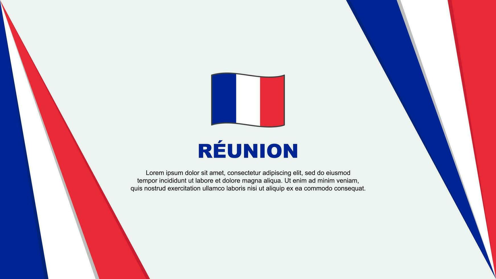 Reunion Flag Abstract Background Design Template. Reunion Independence Day Banner Cartoon Vector Illustration. Reunion Flag