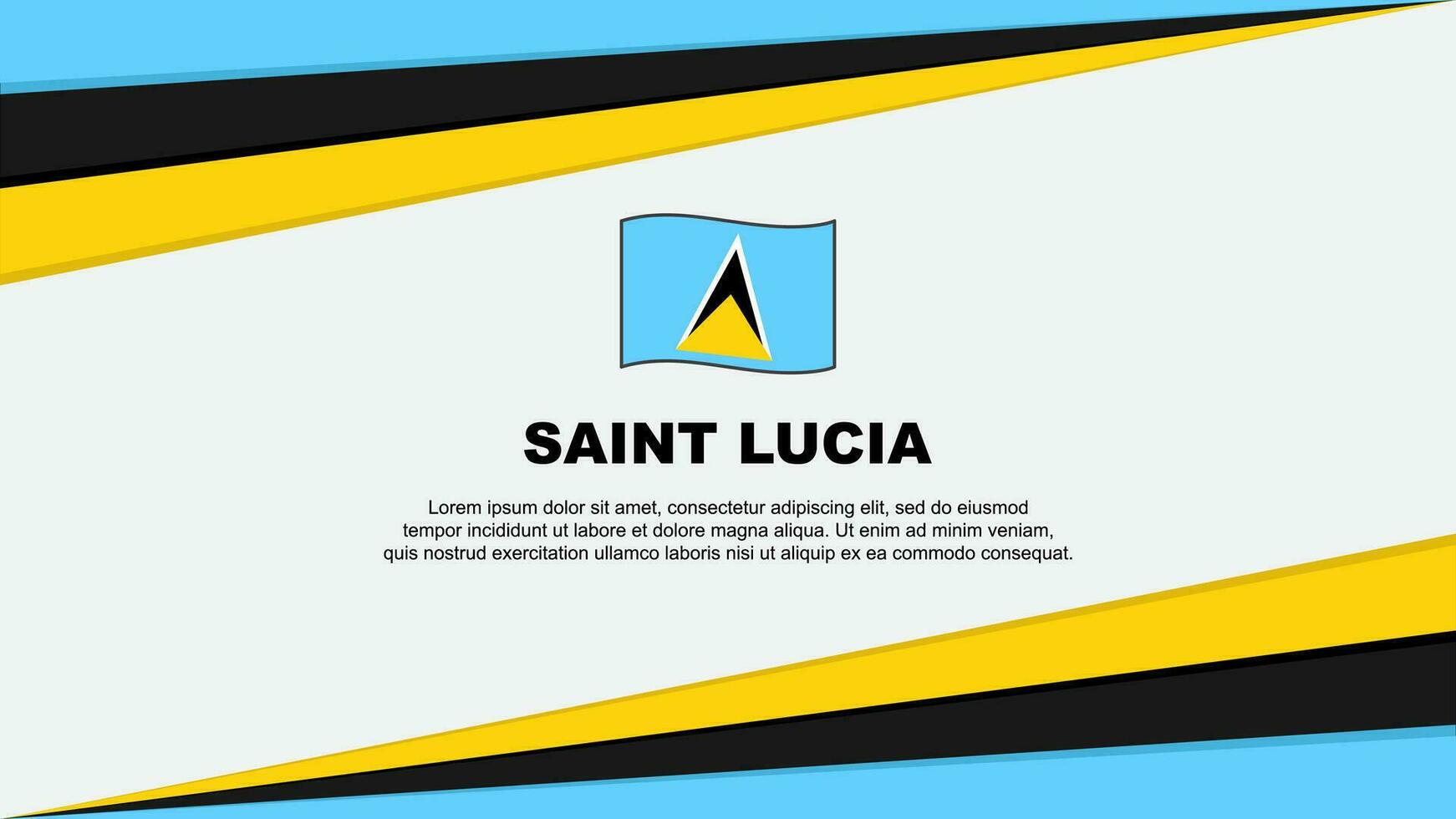 Saint Lucia Flag Abstract Background Design Template. Saint Lucia Independence Day Banner Cartoon Vector Illustration. Saint Lucia Design