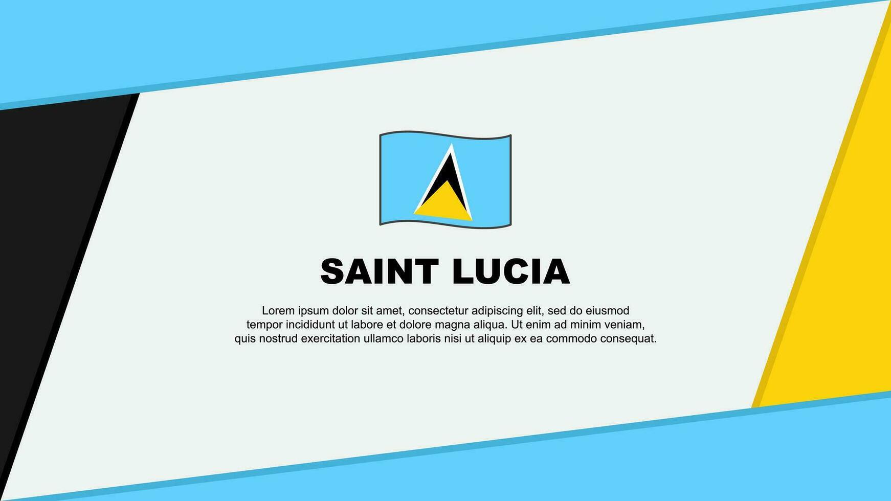 Saint Lucia Flag Abstract Background Design Template. Saint Lucia Independence Day Banner Cartoon Vector Illustration. Saint Lucia Banner