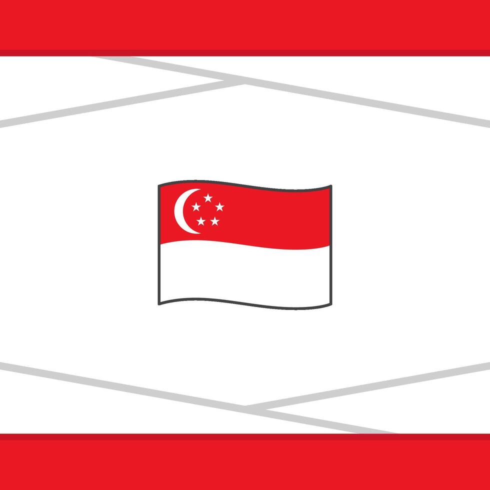 Singapore Flag Abstract Background Design Template. Singapore Independence Day Banner Social Media Post. Singapore Vector