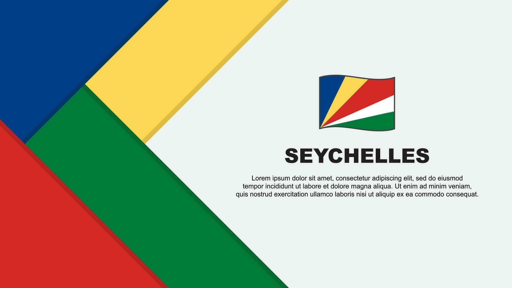 Seychelles Flag Abstract Background Design Template. Seychelles Independence Day Banner Cartoon Vector Illustration. Seychelles Illustration
