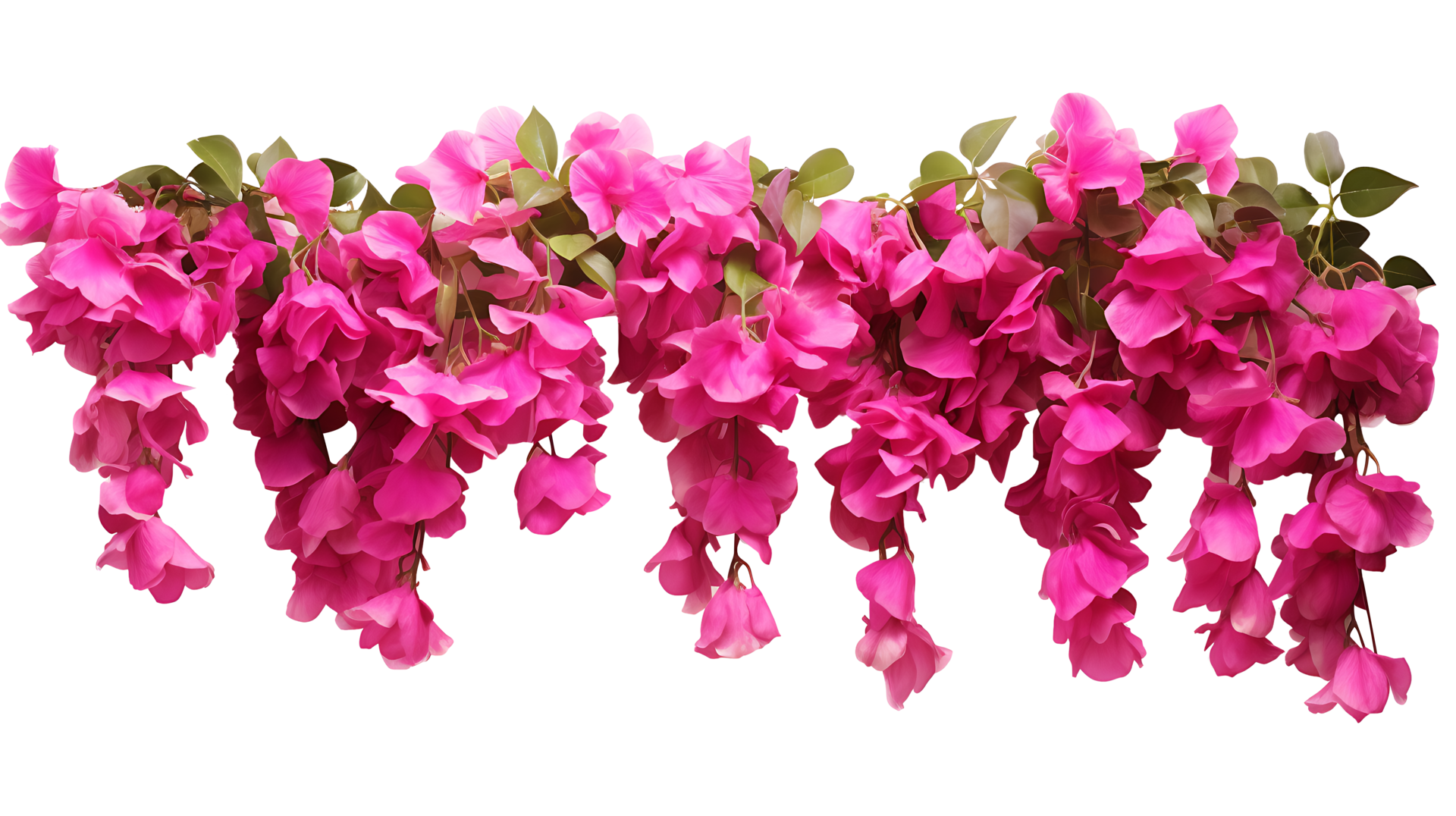 Bougainvillea hanging plants isolated on transparent background ai