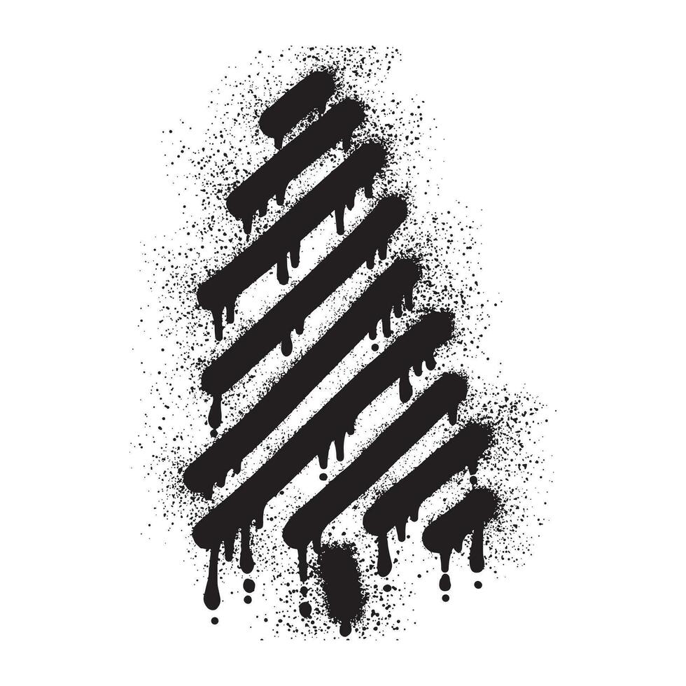 Christmas tree graffiti with black spray paint vector