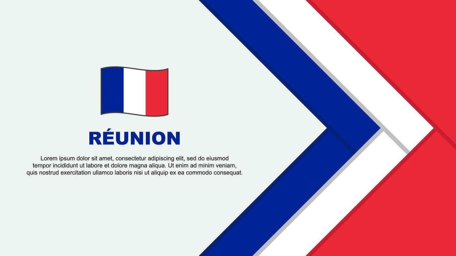 Reunion Flag Abstract Background Design Template. Reunion Independence Day Banner Cartoon Vector Illustration. Reunion Cartoon
