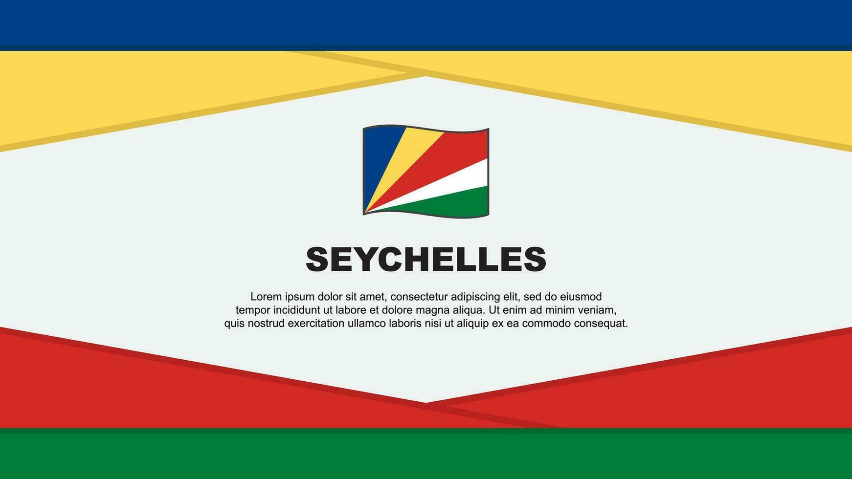 Seychelles Flag Abstract Background Design Template. Seychelles Independence Day Banner Cartoon Vector Illustration. Seychelles Vector