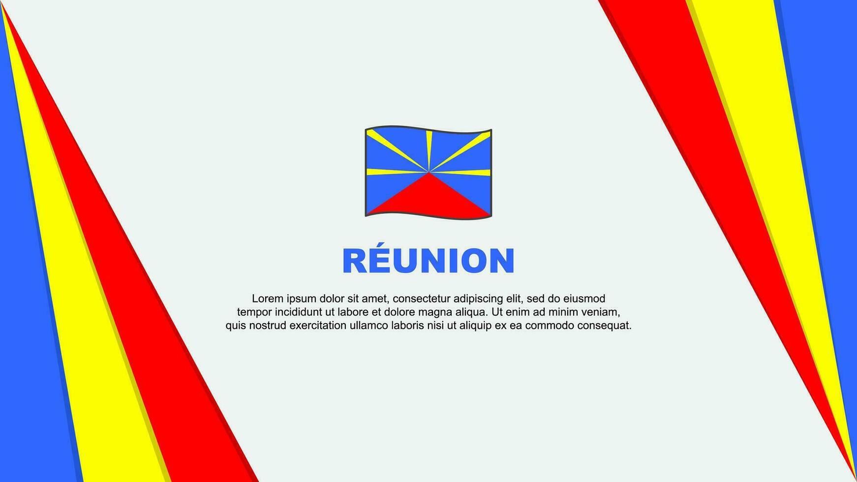 Reunion Flag Abstract Background Design Template. Reunion Independence Day Banner Cartoon Vector Illustration. Flag