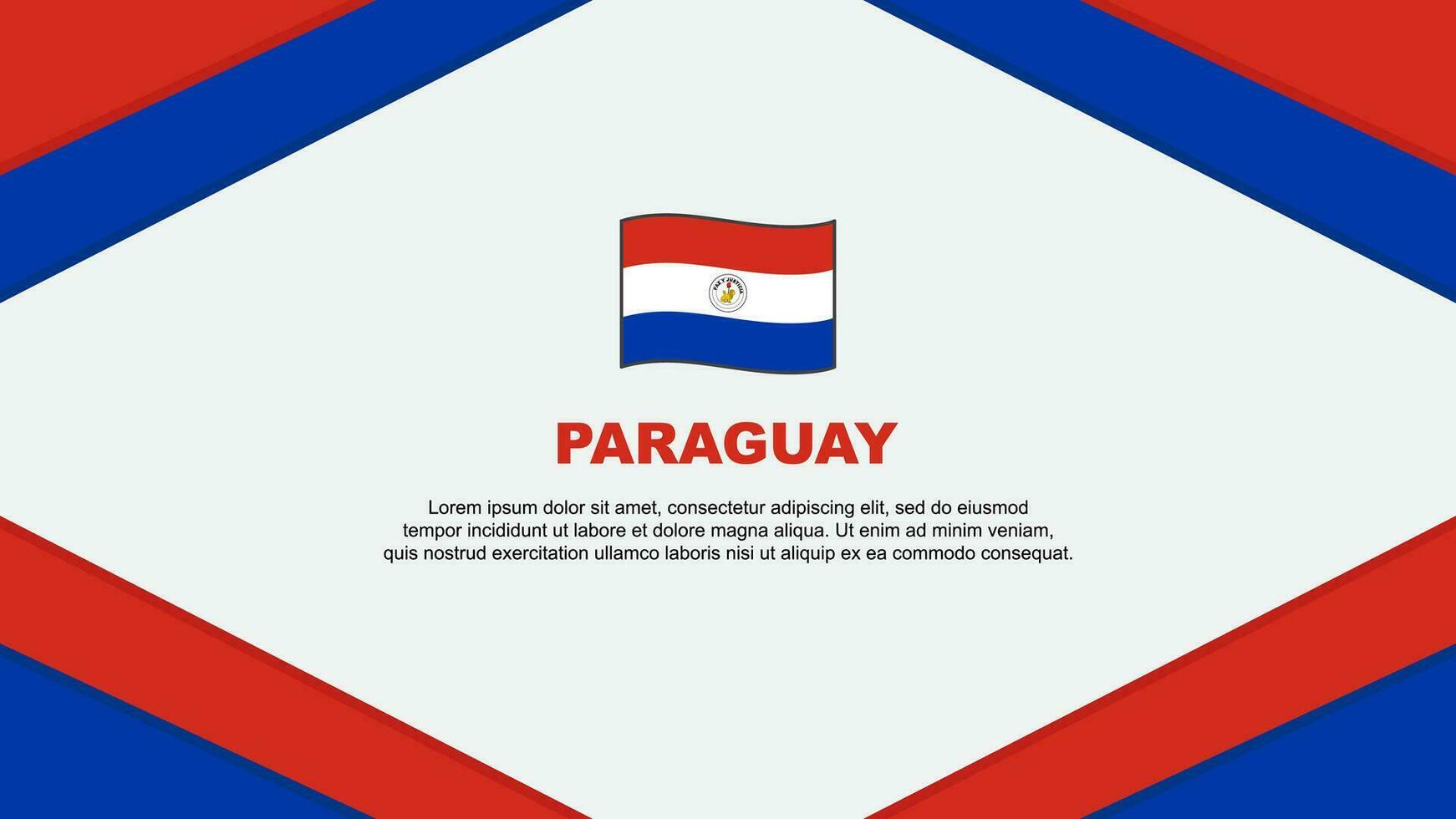 Paraguay Flag Abstract Background Design Template. Paraguay Independence Day Banner Cartoon Vector Illustration. Template