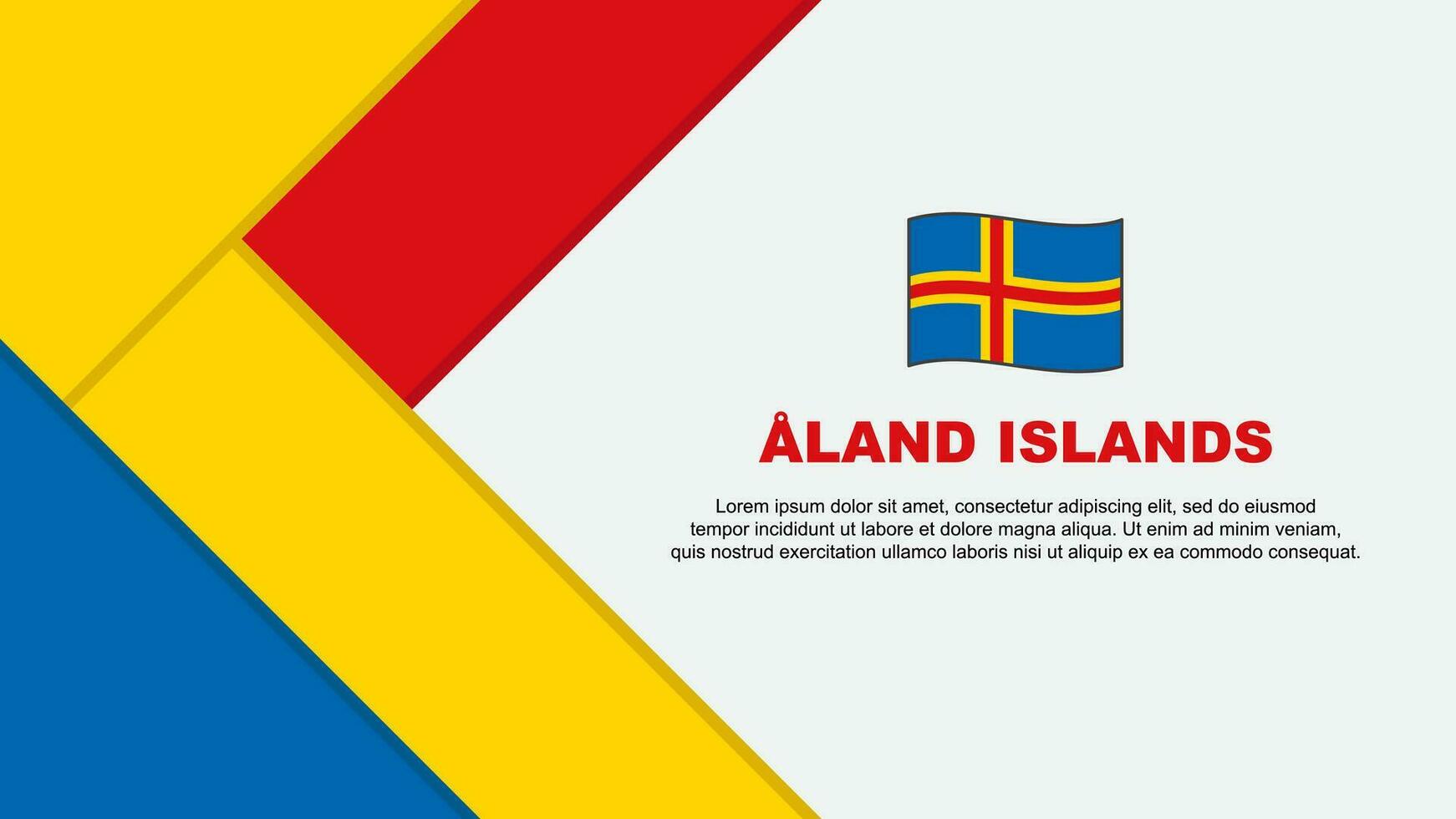 Aland Islands Flag Abstract Background Design Template. Aland Islands Independence Day Banner Cartoon Vector Illustration. Aland Islands Illustration