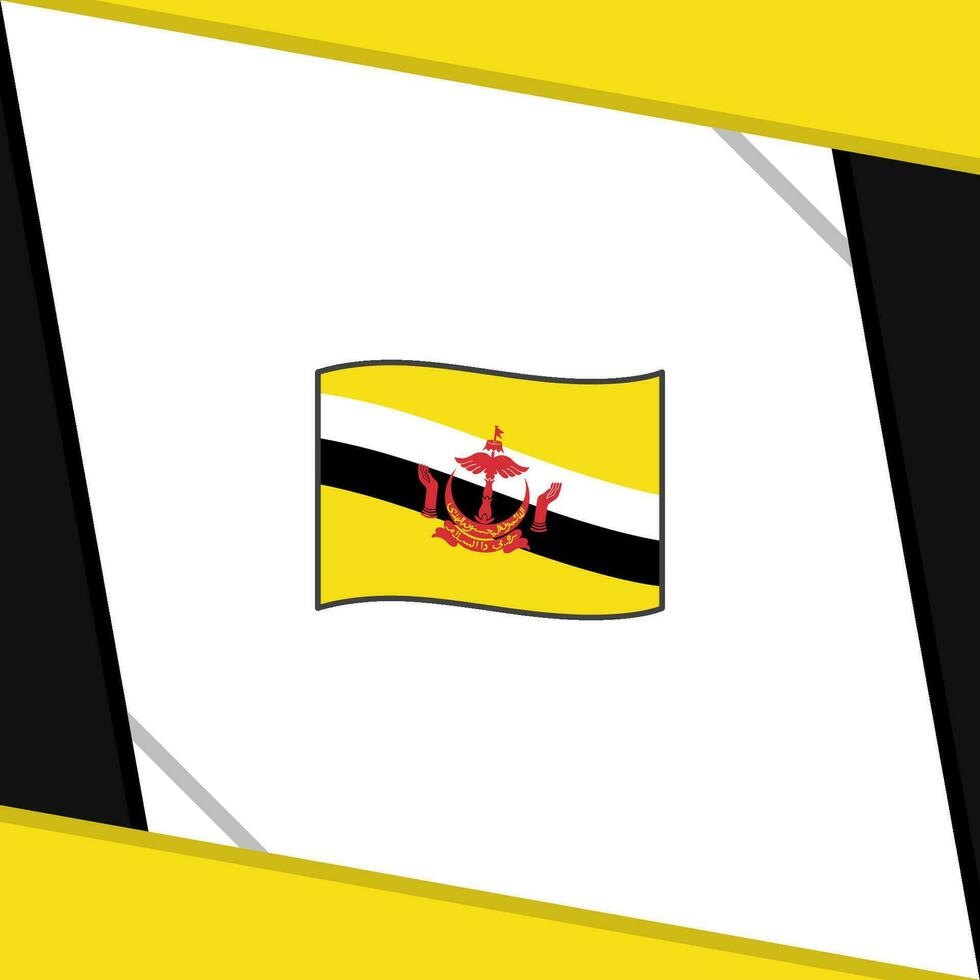 Brunei Flag Abstract Background Design Template. Brunei Independence Day Banner Social Media Post. Brunei Cartoon vector