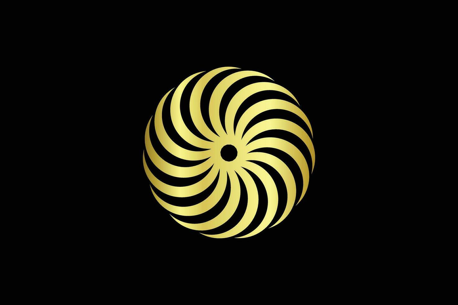 Abstract flower twist trendy vector logo design