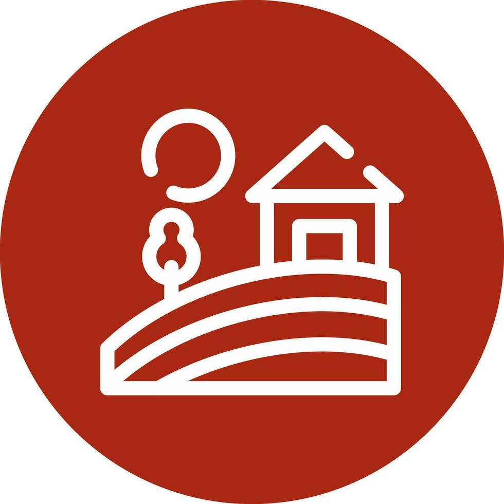 Fields Landscape Creative Icon Design vector