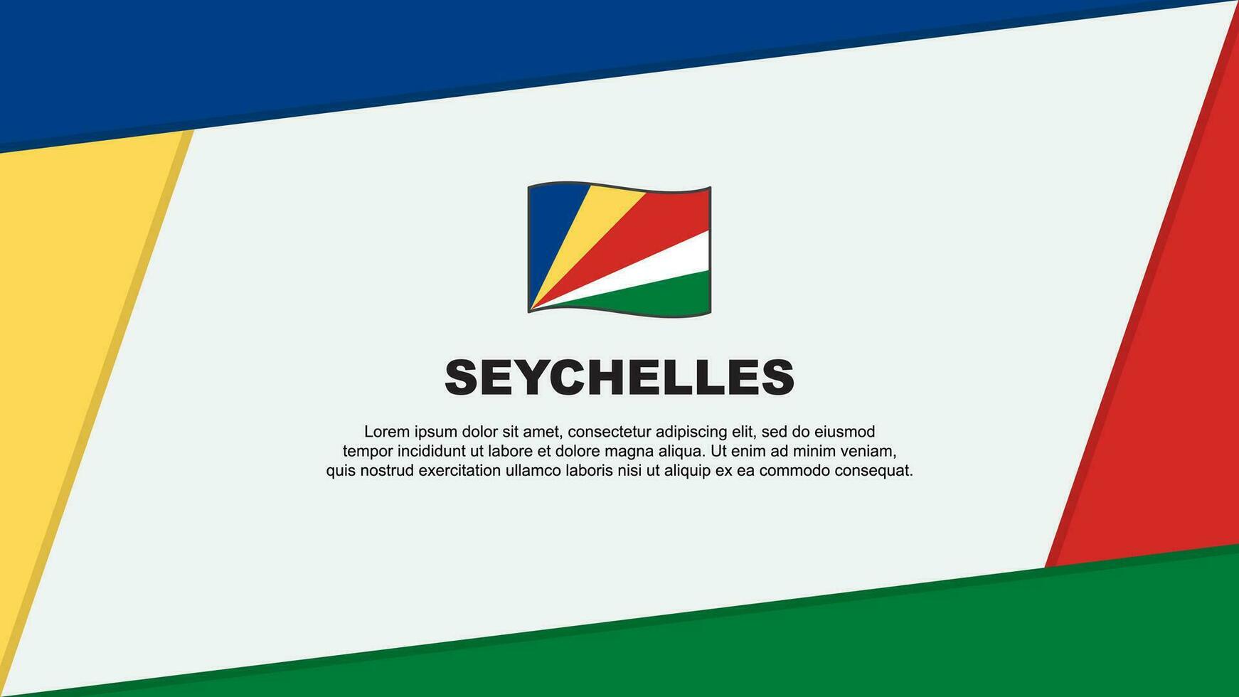 Seychelles Flag Abstract Background Design Template. Seychelles Independence Day Banner Cartoon Vector Illustration. Seychelles Banner