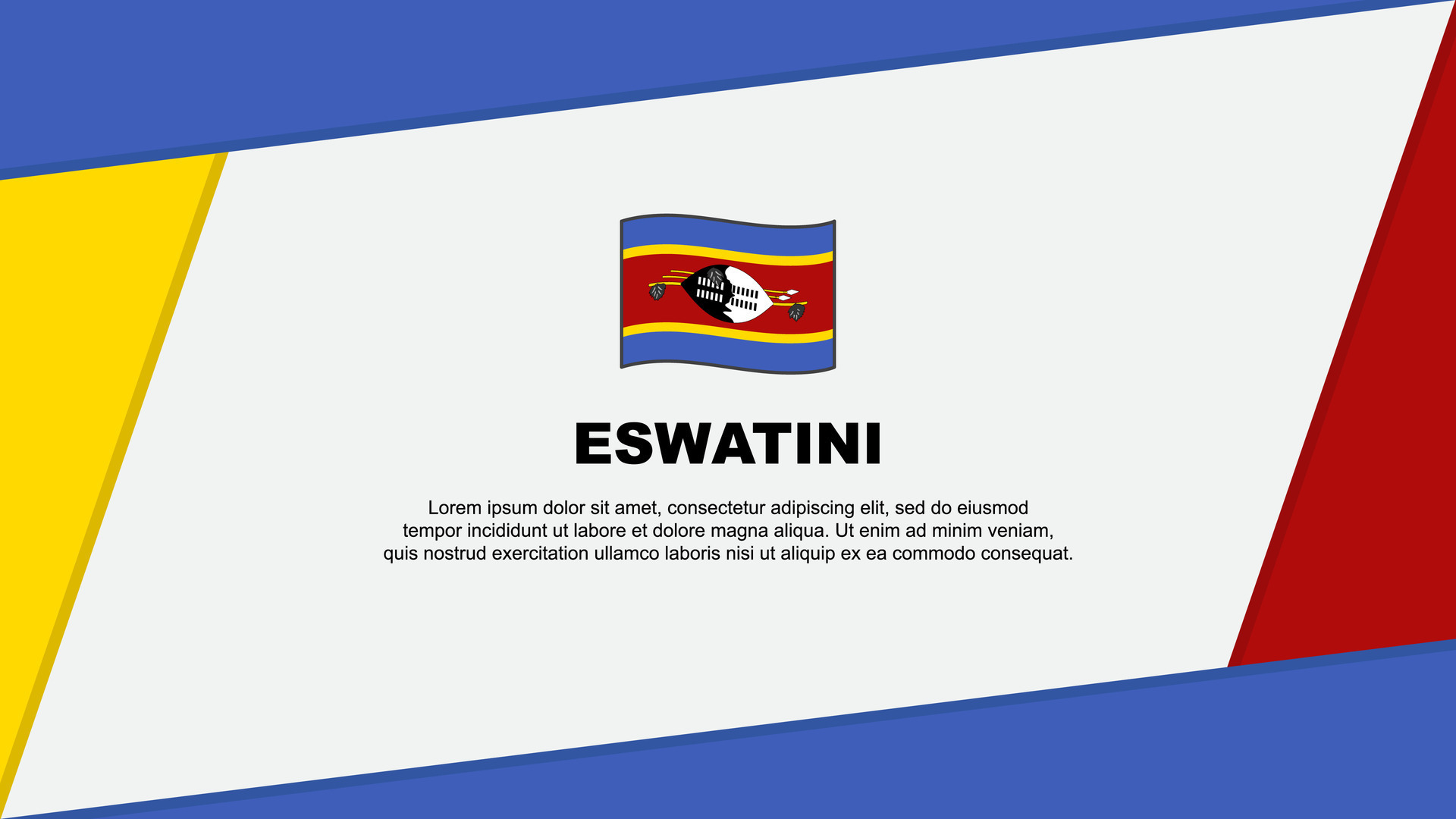 Eswatini Flag Abstract Background Design Template. Eswatini