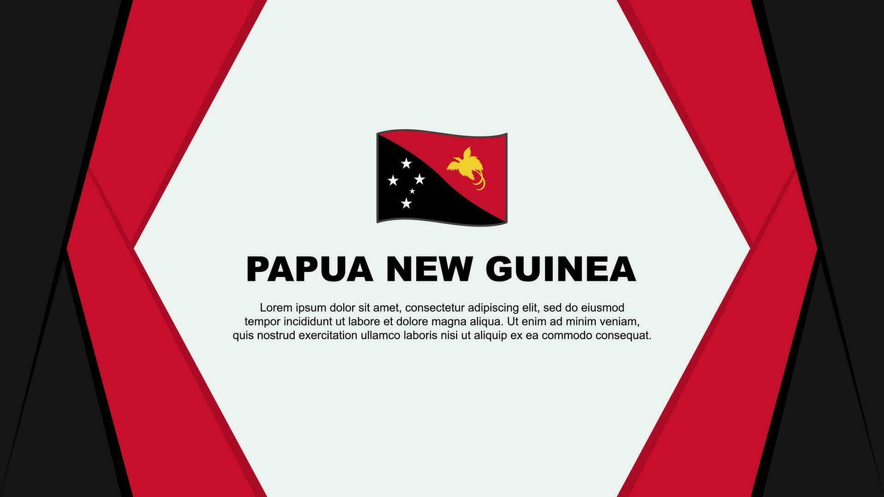 Papua New Guinea Flag Abstract Background Design Template. Papua New Guinea Independence Day Banner Cartoon Vector Illustration. Papua New Guinea Background