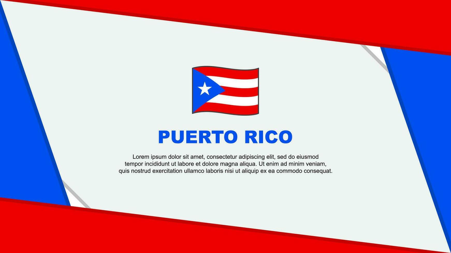 Puerto Rico Flag Abstract Background Design Template. Puerto Rico Independence Day Banner Cartoon Vector Illustration. Puerto Rico Independence Day