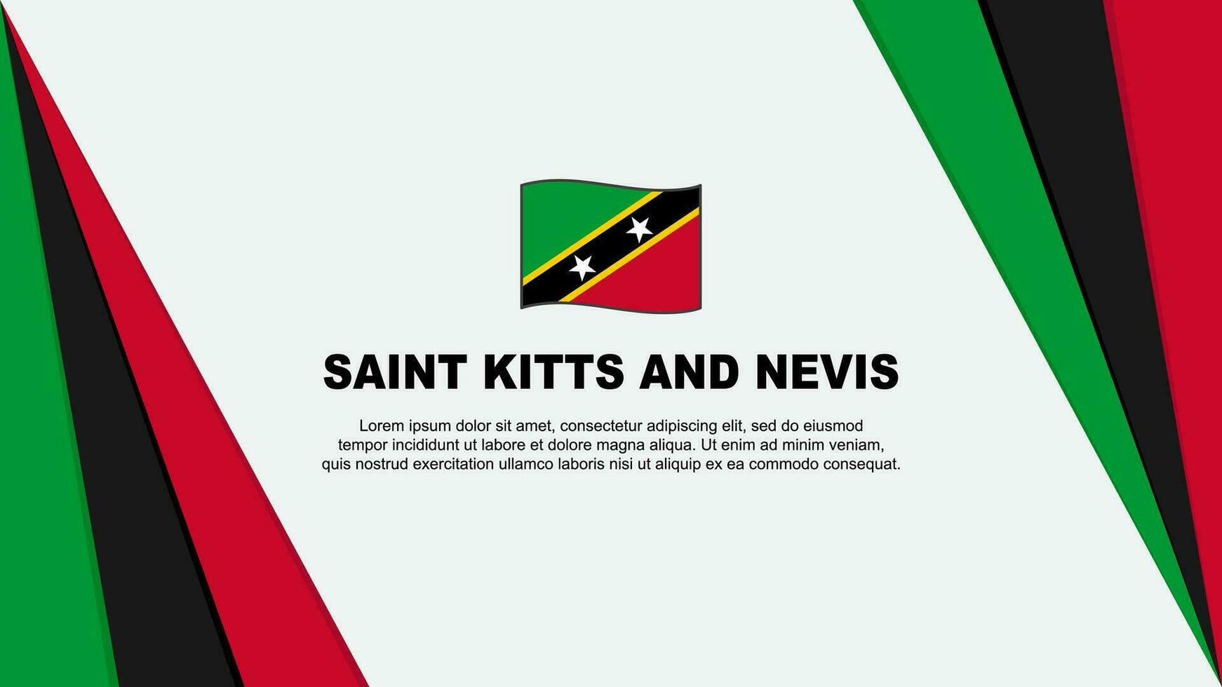 Santo kitts y nevis bandera resumen antecedentes diseño modelo. Santo kitts y nevis independencia día bandera dibujos animados vector ilustración. bandera