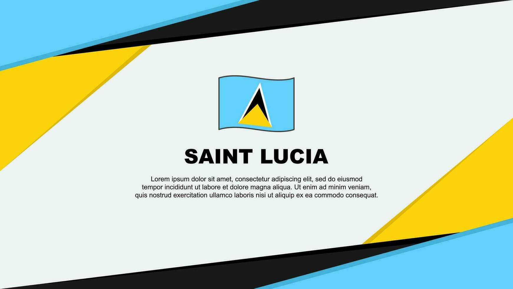 Saint Lucia Flag Abstract Background Design Template. Saint Lucia Independence Day Banner Cartoon Vector Illustration. Saint Lucia