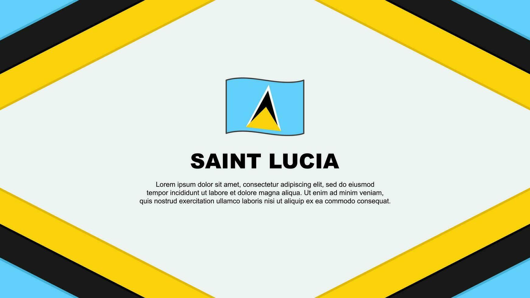 Saint Lucia Flag Abstract Background Design Template. Saint Lucia Independence Day Banner Cartoon Vector Illustration. Saint Lucia Template