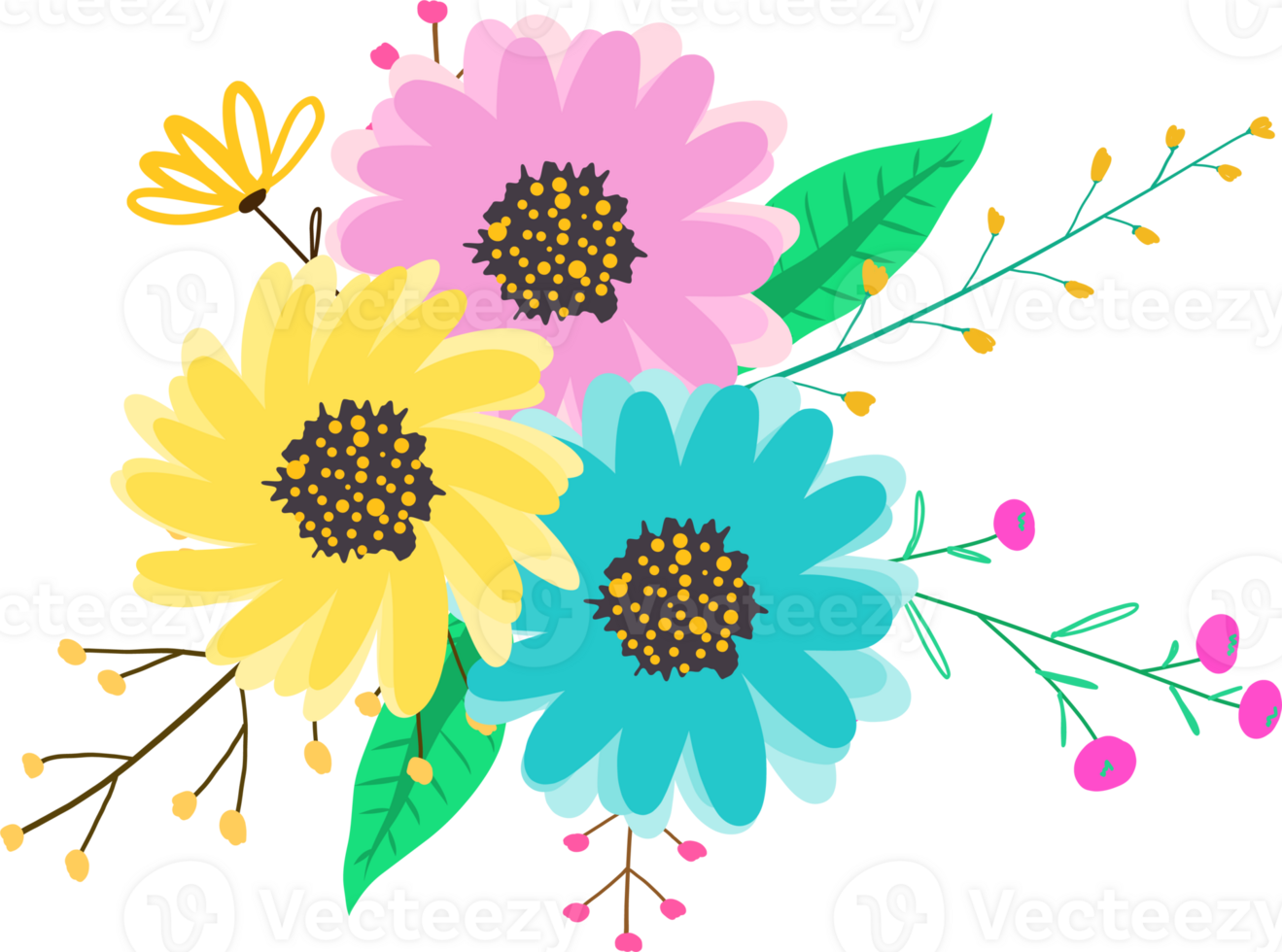 Bouquet of flowers, Floral bouquet design. png