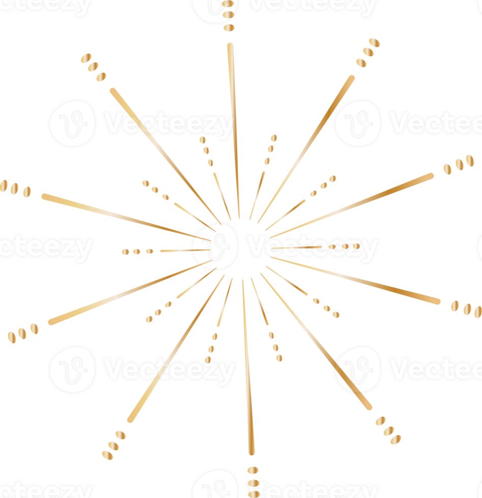gouden zonnestraal tekening lijn kunst Aan transparant achtergrond. png