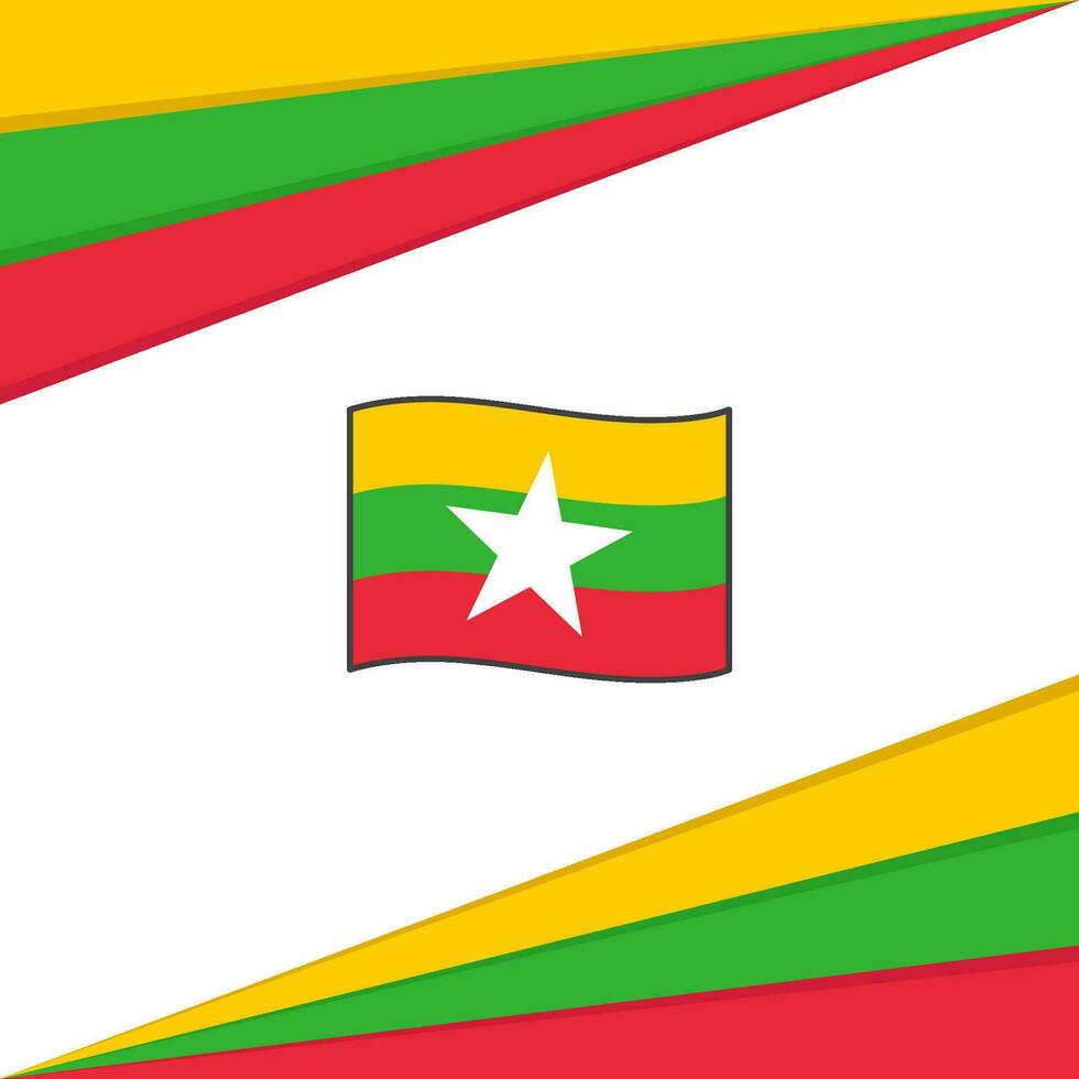 Myanmar Flag Abstract Background Design Template. Myanmar Independence Day Banner Social Media Post. Myanmar Banner vector