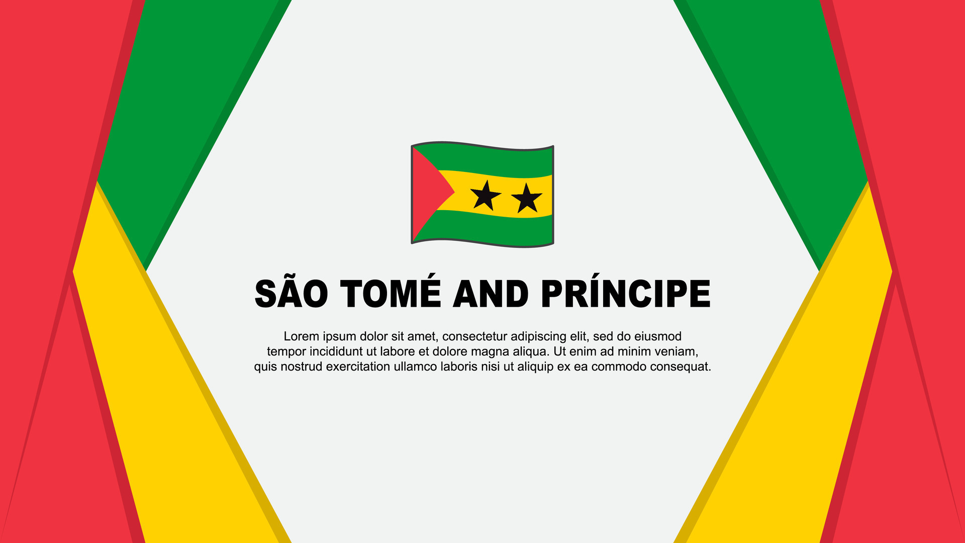 Sao Tome And Principe Flag Abstract Background Design Template. Sao