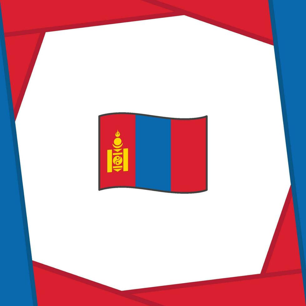 Mongolia Flag Abstract Background Design Template. Mongolia Independence Day Banner Social Media Post. Mongolia Independence Day vector