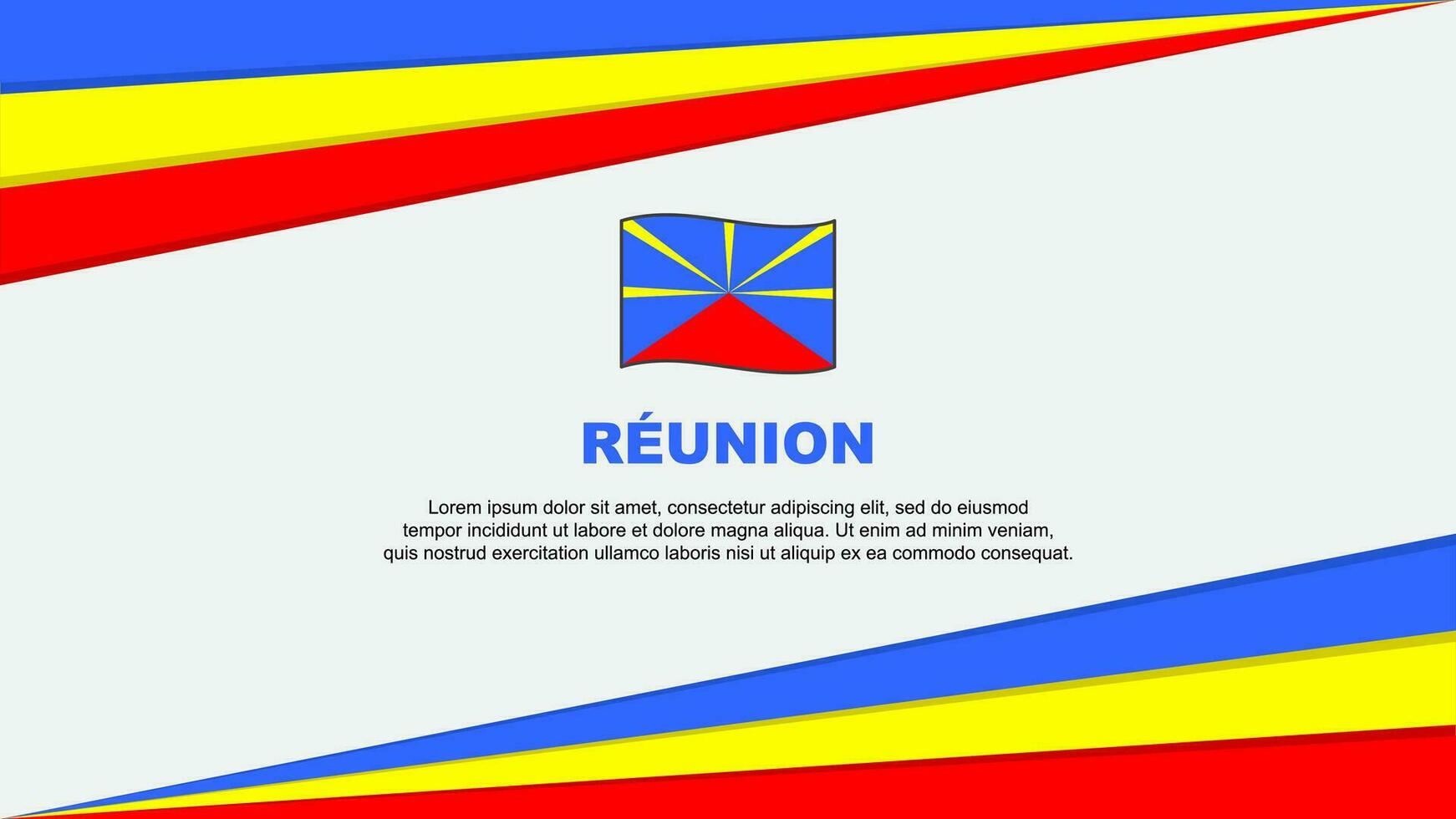 Reunion Flag Abstract Background Design Template. Reunion Independence Day Banner Cartoon Vector Illustration. Design