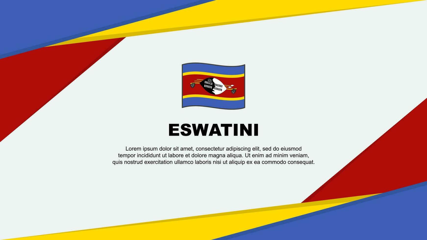 Eswatini Flag Abstract Background Design Template. Eswatini Independence Day Banner Cartoon Vector Illustration. Eswatini