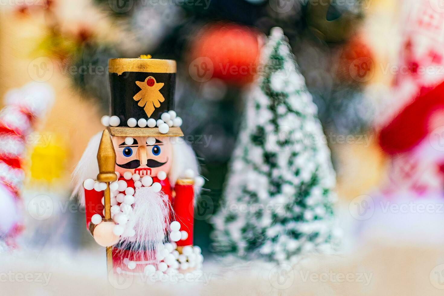 Close up of a Christmas doll in a diorama. photo