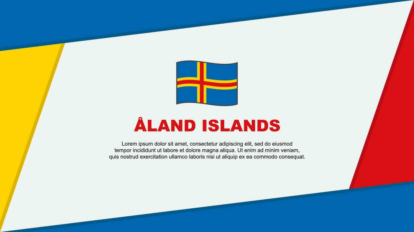 Aland Islands Flag Abstract Background Design Template. Aland Islands Independence Day Banner Cartoon Vector Illustration. Aland Islands Banner