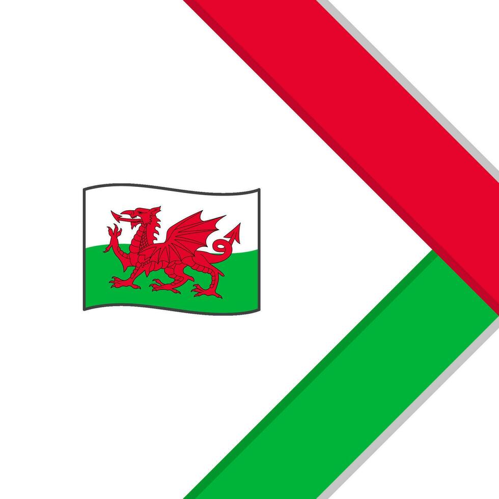 Wales Flag Abstract Background Design Template. Wales Independence Day Banner Social Media Post. Wales Cartoon vector