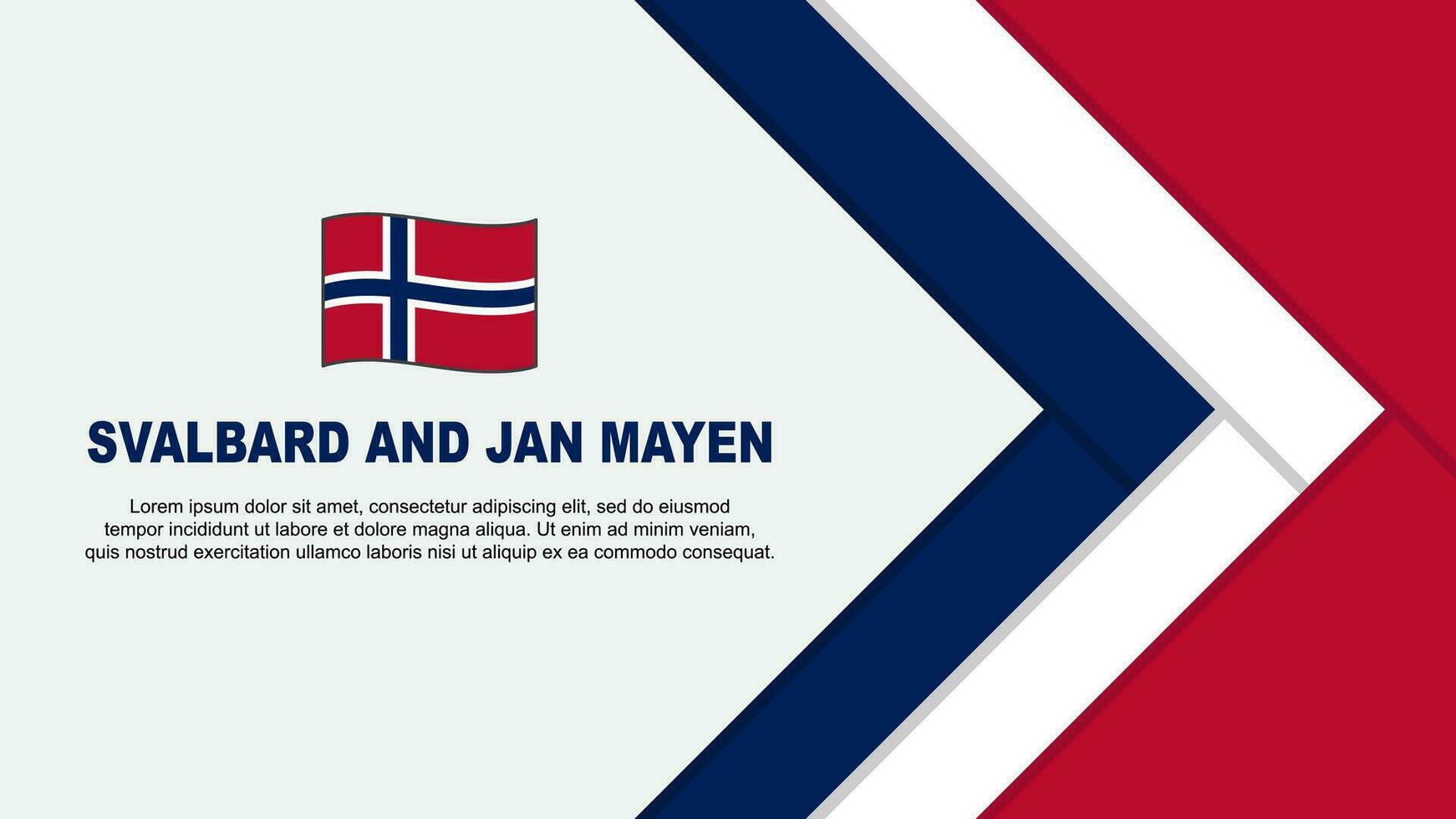 Svalbard And Jan Mayen Flag Abstract Background Design Template. Svalbard And Jan Mayen Independence Day Banner Cartoon Vector Illustration. Svalbard And Jan Mayen Template