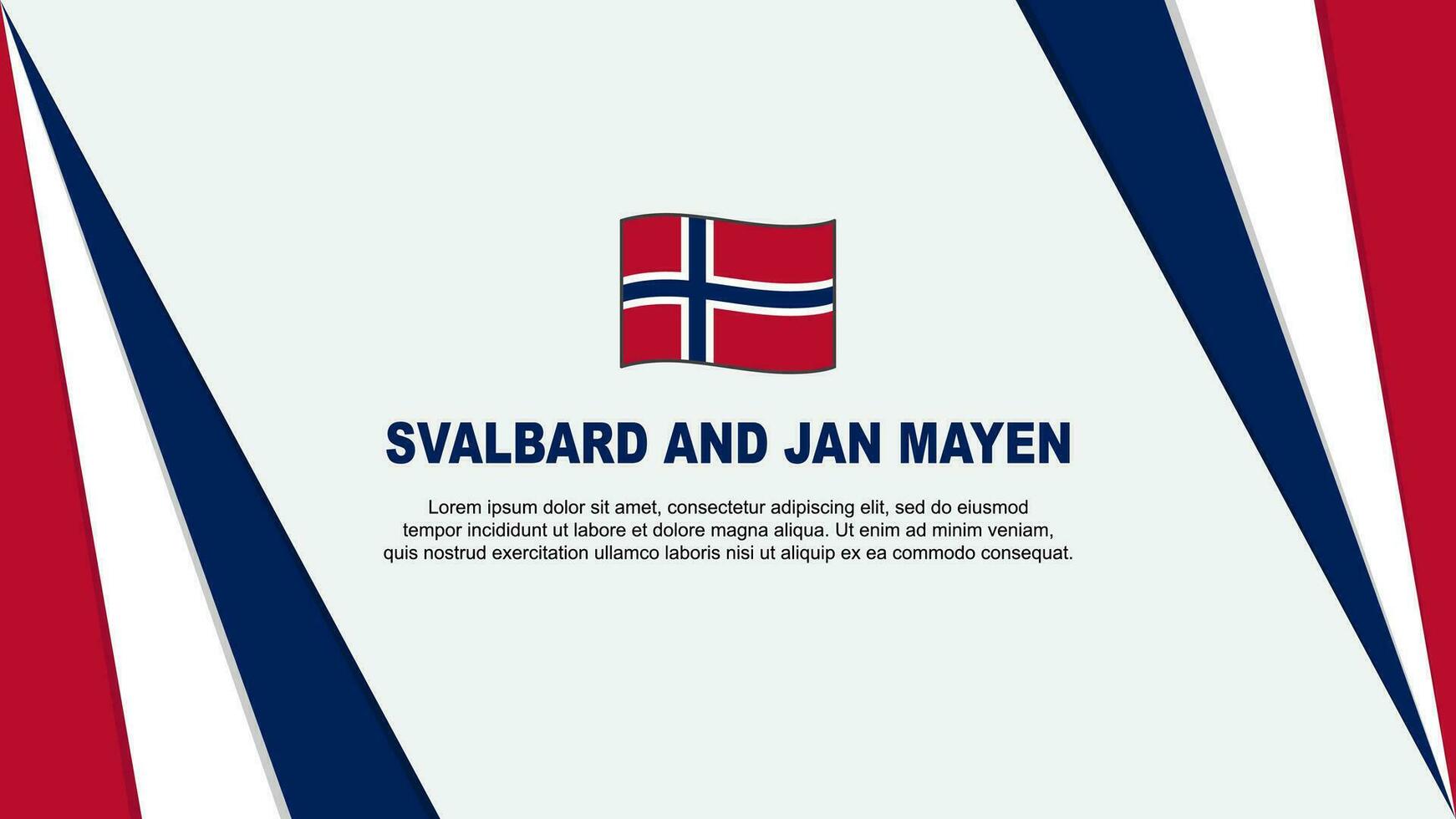 Svalbard And Jan Mayen Flag Abstract Background Design Template. Svalbard And Jan Mayen Independence Day Banner Cartoon Vector Illustration. Svalbard And Jan Mayen Flag