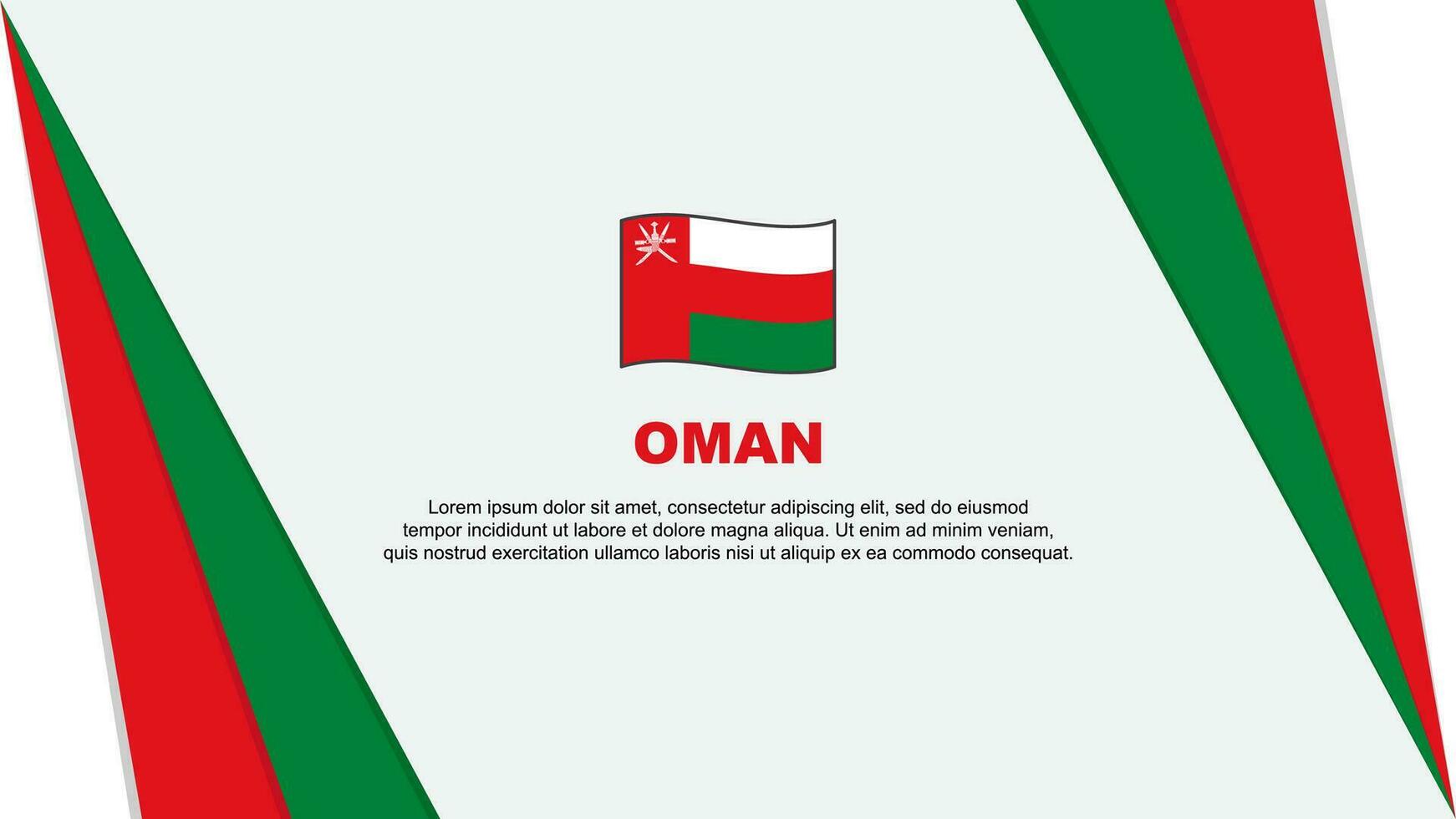 Oman Flag Abstract Background Design Template. Oman Independence Day Banner Cartoon Vector Illustration. Oman Flag
