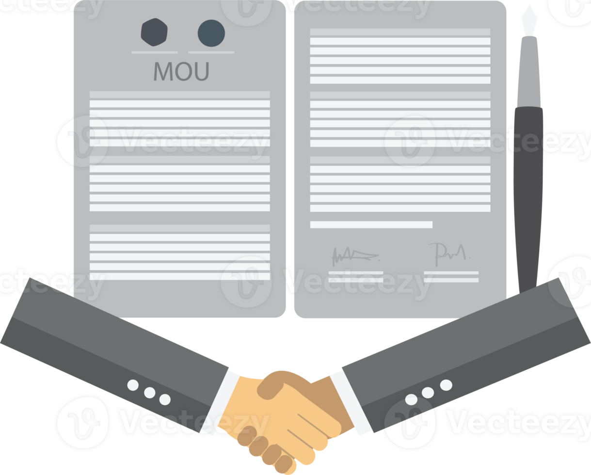 Agreement business handshake on transparent background. png