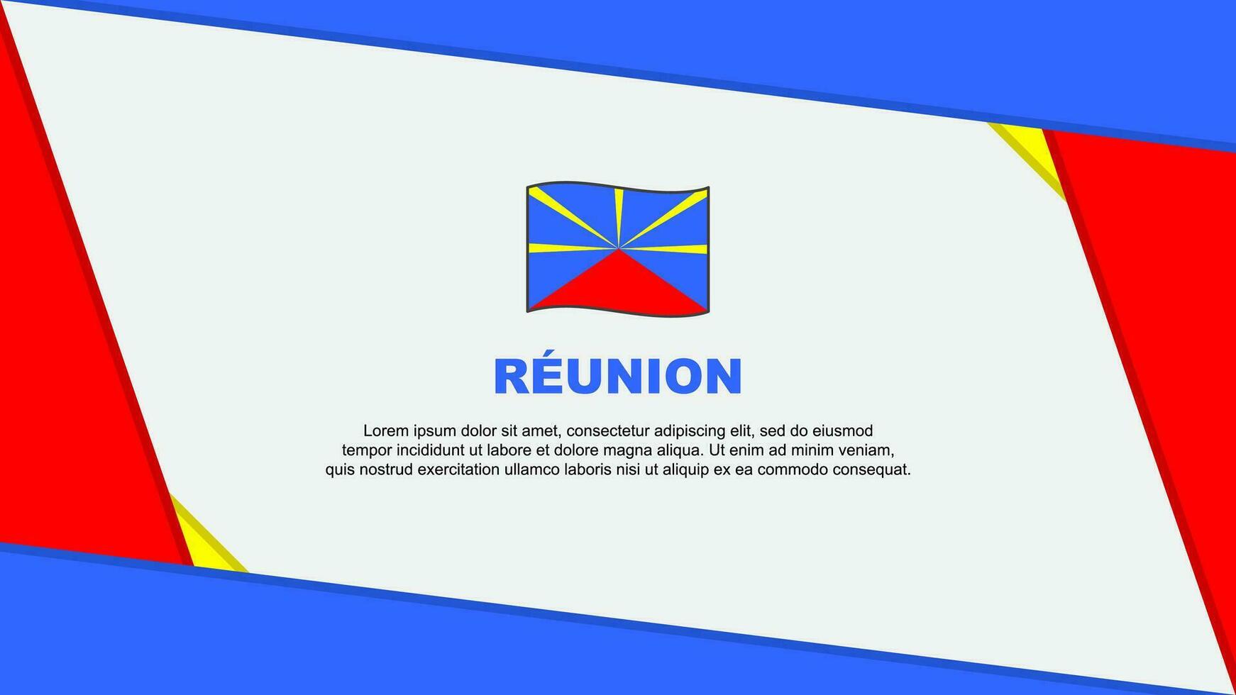 Reunion Flag Abstract Background Design Template. Reunion Independence Day Banner Cartoon Vector Illustration. Independence Day