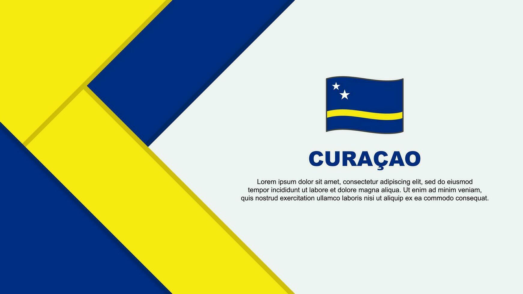 Curacao Flag Abstract Background Design Template. Curacao Independence Day Banner Cartoon Vector Illustration. Curacao Illustration