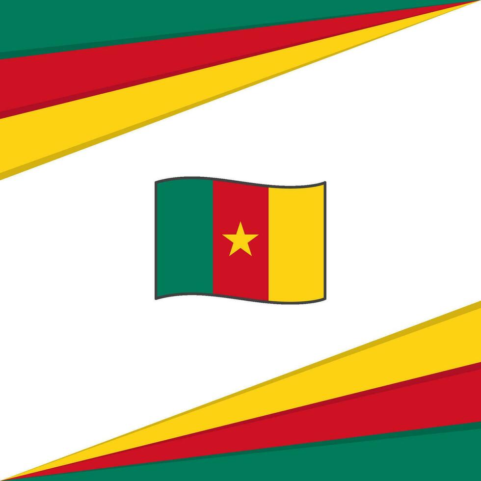 Cameroon Flag Abstract Background Design Template. Cameroon Independence Day Banner Social Media Post. Cameroon Design vector