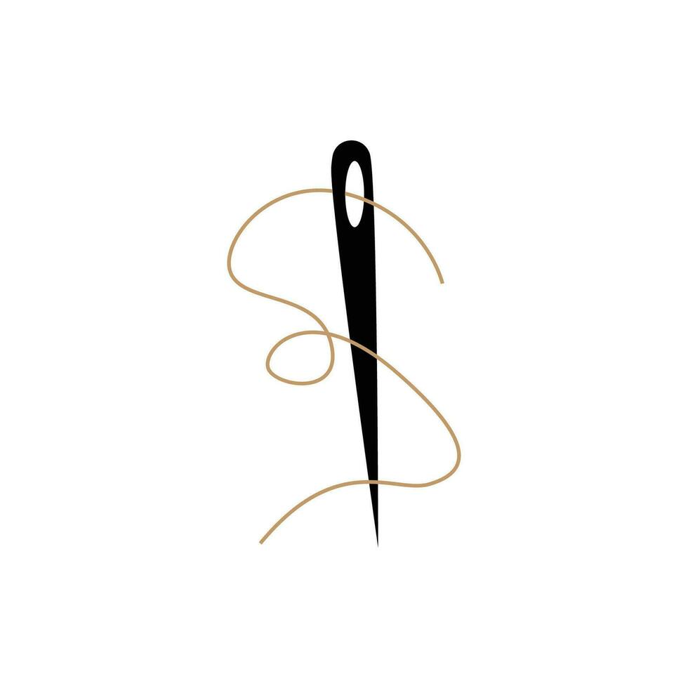 Sastre logo, aguja y hilo vector ilustración diseño