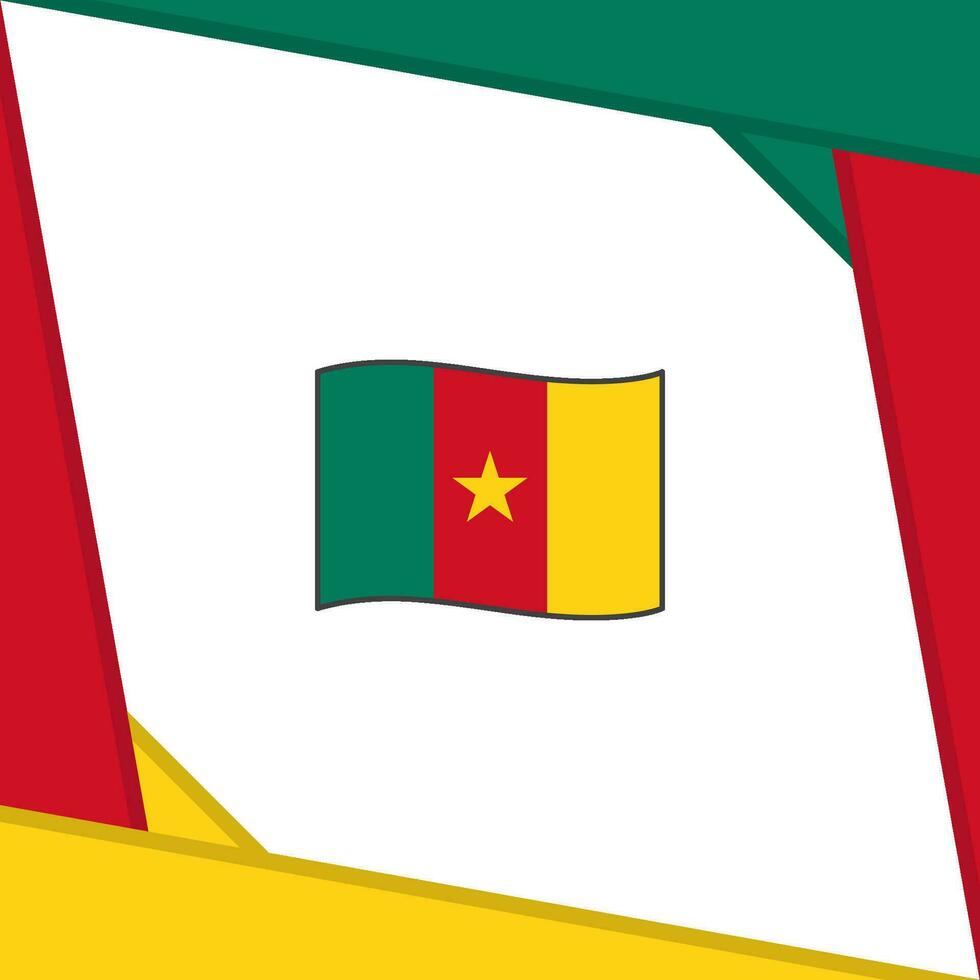Cameroon Flag Abstract Background Design Template. Cameroon Independence Day Banner Social Media Post. Cameroon Independence Day vector