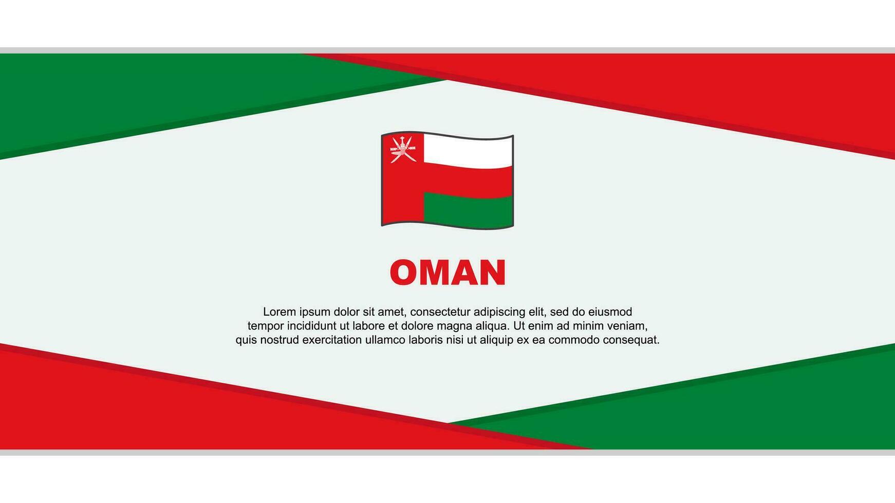 Oman Flag Abstract Background Design Template. Oman Independence Day Banner Cartoon Vector Illustration. Oman Vector