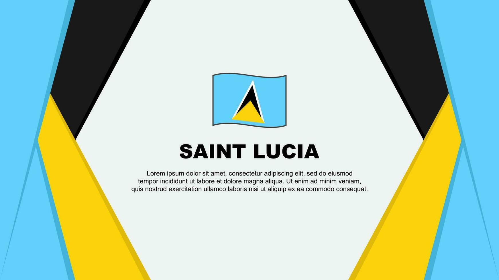 Saint Lucia Flag Abstract Background Design Template. Saint Lucia Independence Day Banner Cartoon Vector Illustration. Saint Lucia Background