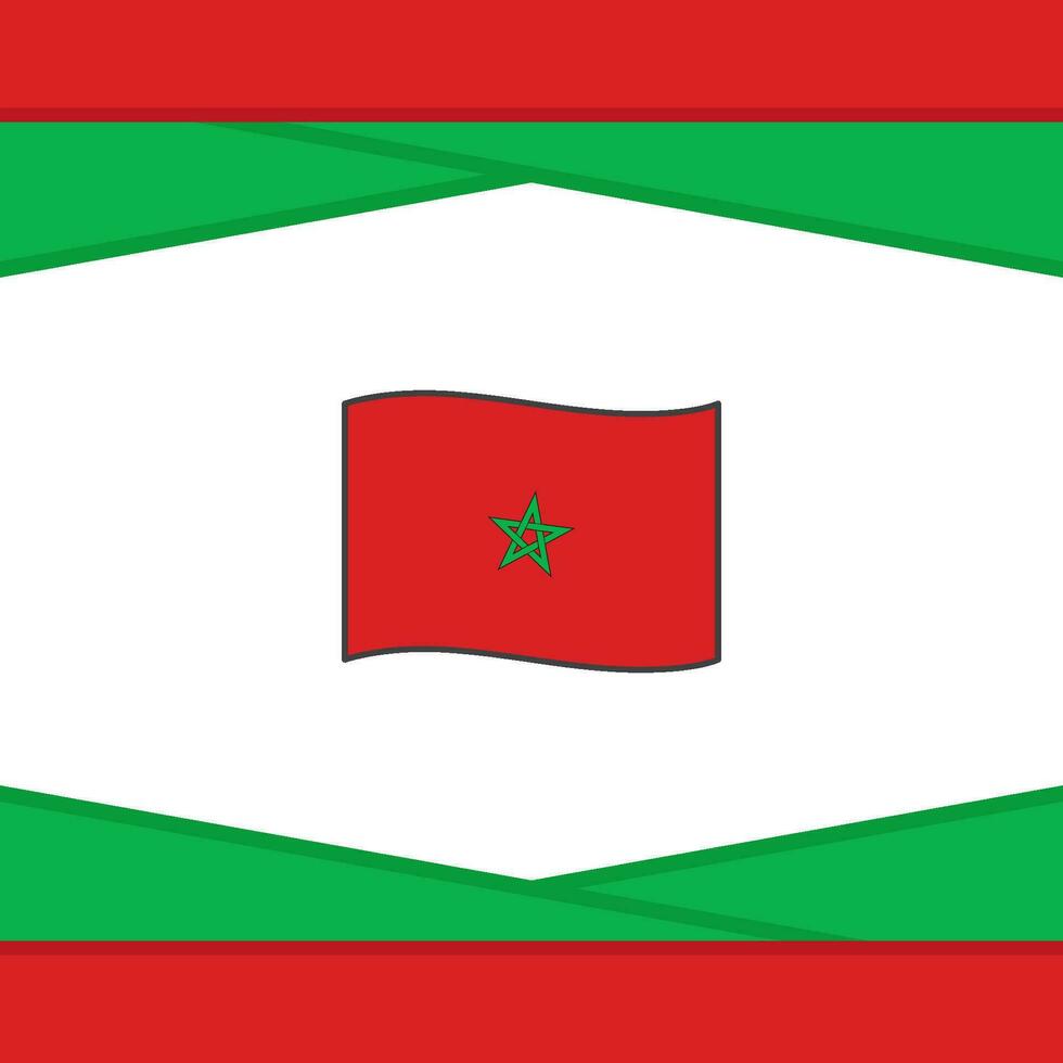 Morocco Flag Abstract Background Design Template. Morocco Independence Day Banner Social Media Post. Morocco Vector