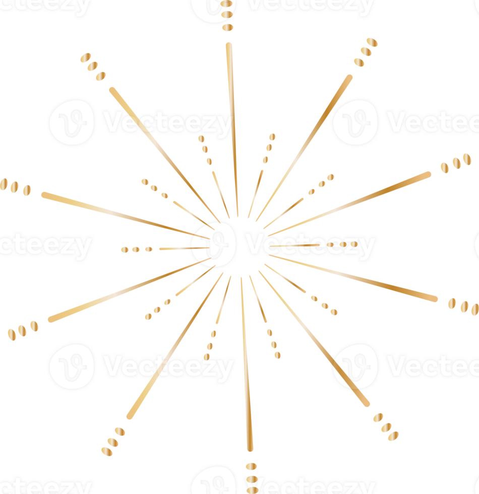 gouden zonnestraal tekening lijn kunst Aan transparant achtergrond. png