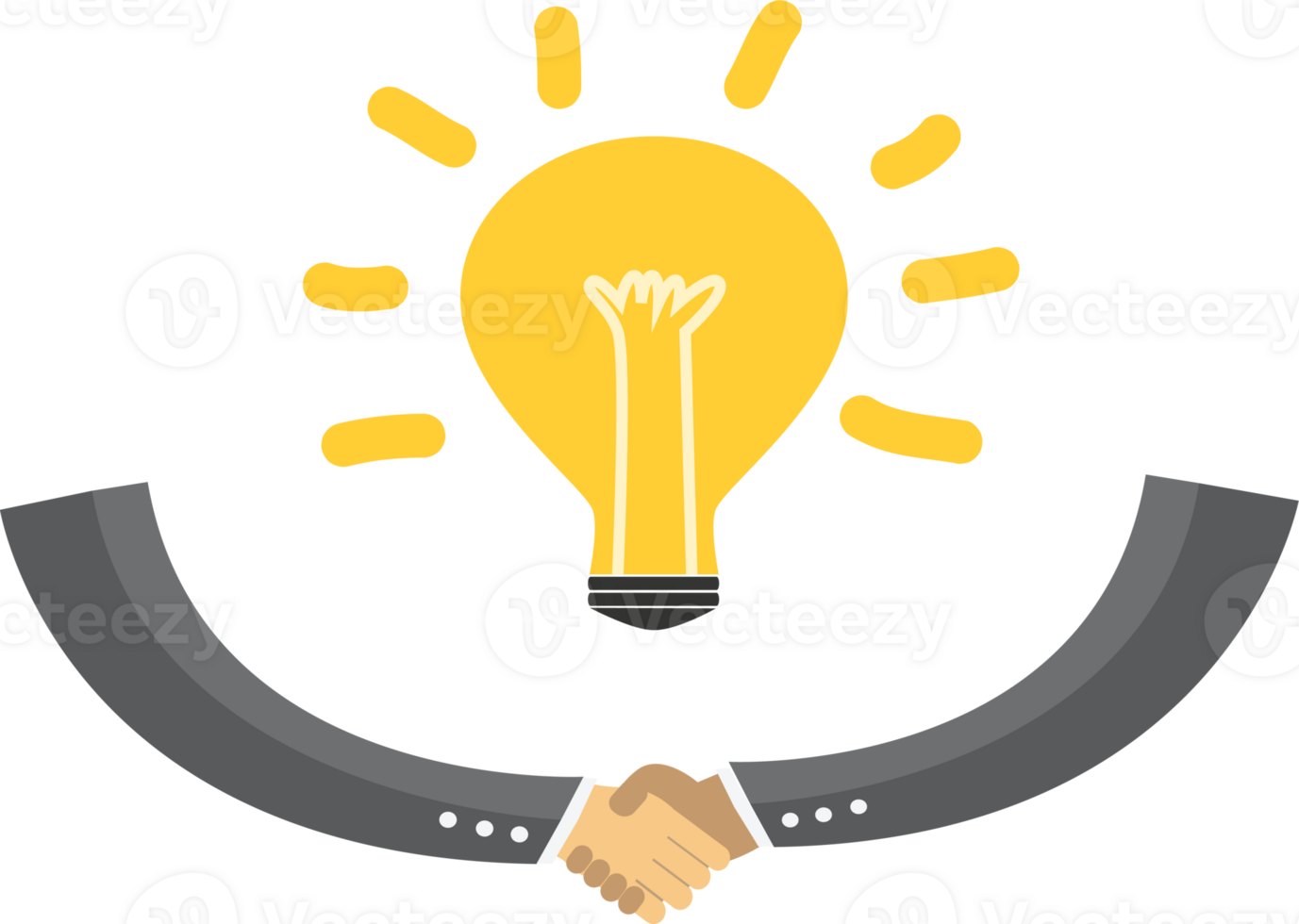 Agreement business handshake on transparent background. png