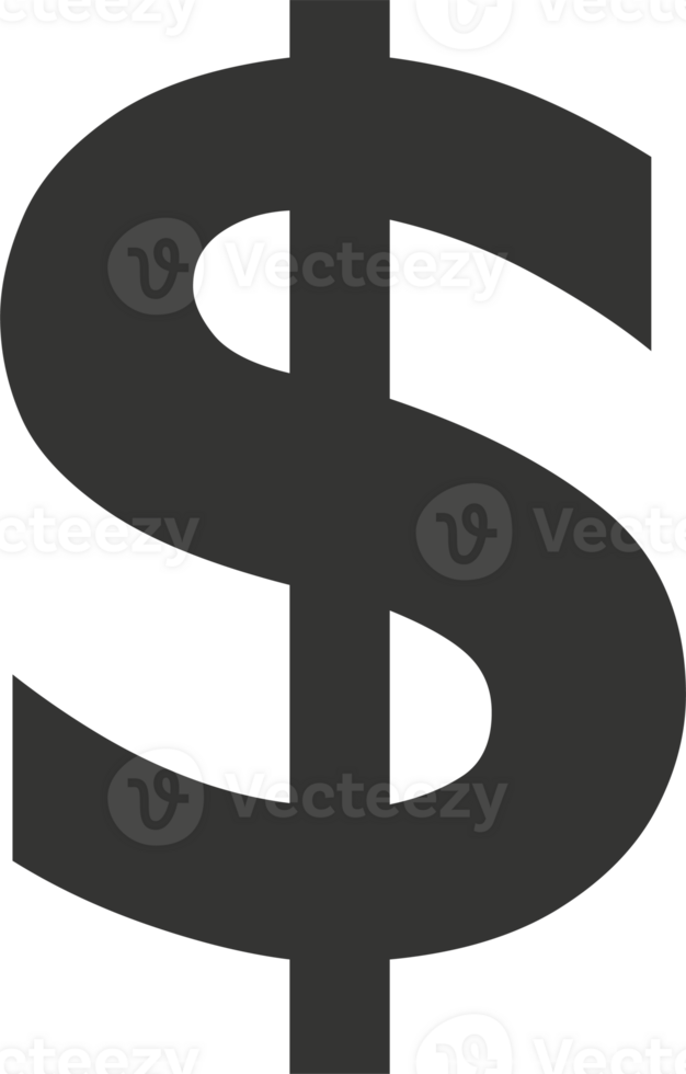 Dollar sign isolated on transparent background. png