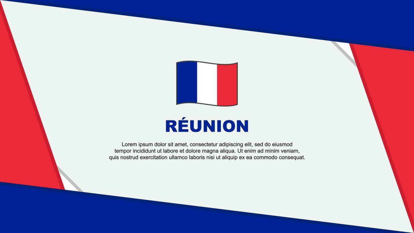 Reunion Flag Abstract Background Design Template. Reunion Independence Day Banner Cartoon Vector Illustration. Reunion Independence Day