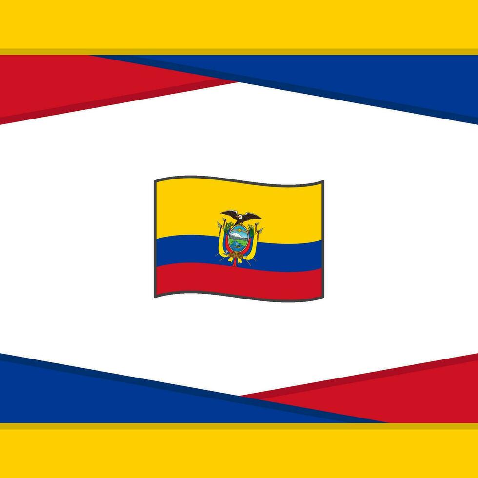 Ecuador Flag Abstract Background Design Template. Ecuador Independence Day Banner Social Media Post. Ecuador Vector